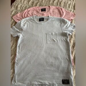 Abercrombie & Fitch Pocket Tee Set - Light Blue & Pink